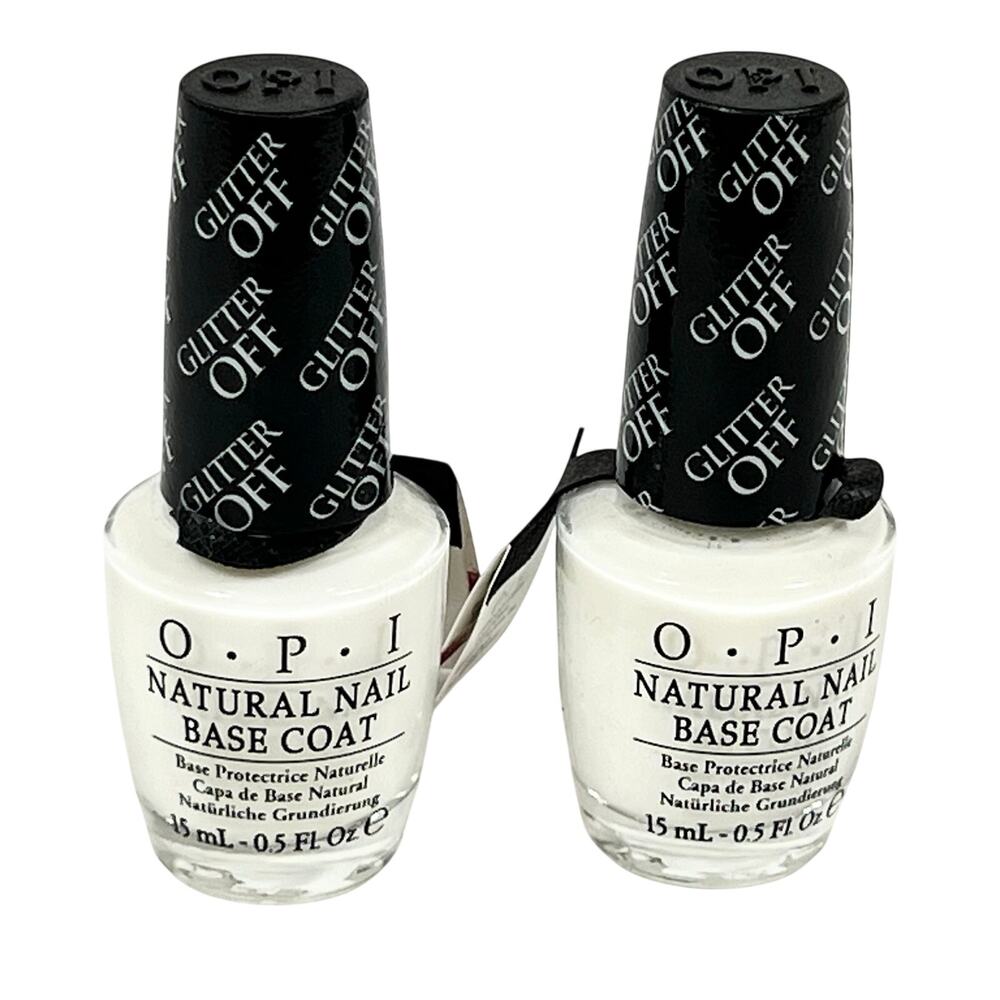 OPI Lot 2 Glitter Off Natural Nail Base Coat White Shade NT B01 0.5oz